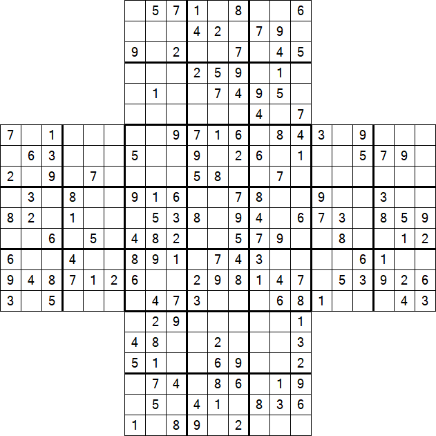 Cross Sudoku - Medium