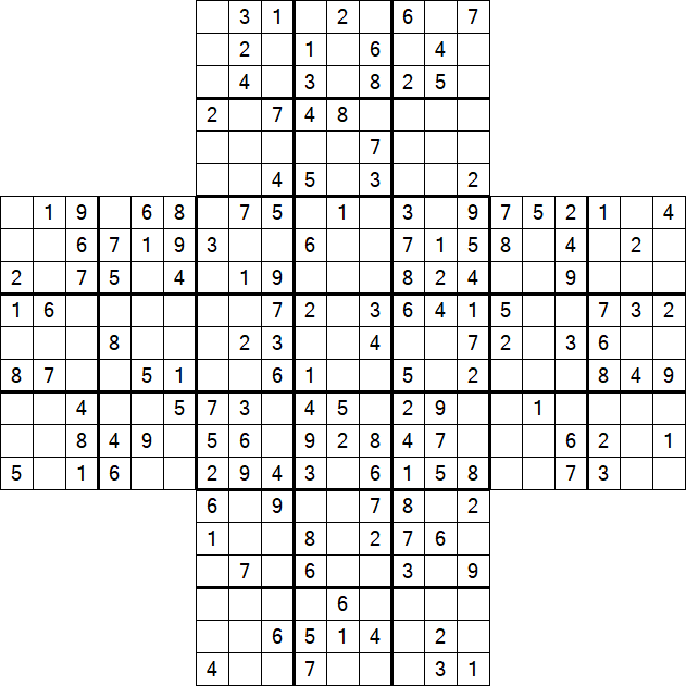 Cross Sudoku - Medium