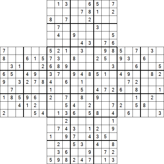 Cross Sudoku - Medium