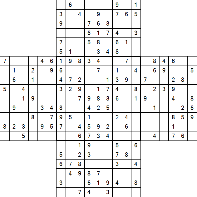 Cross Sudoku - Medium