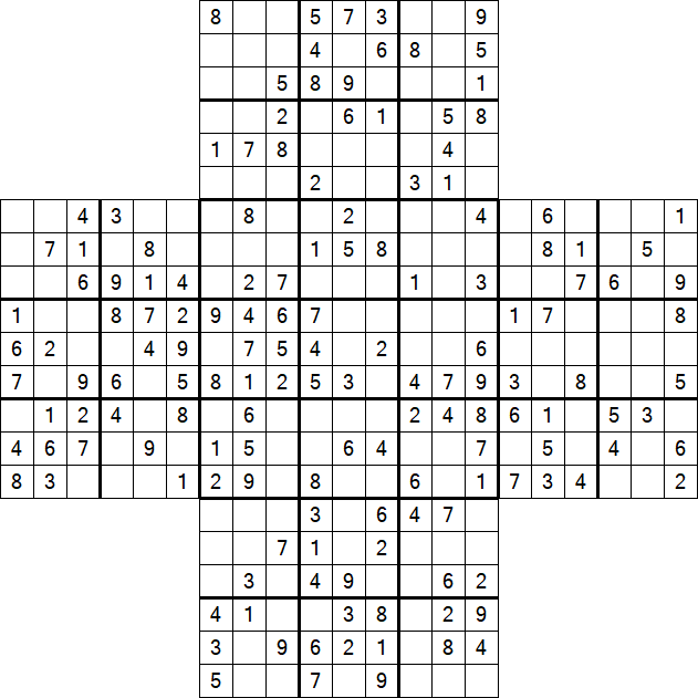 Cross Sudoku - Medium