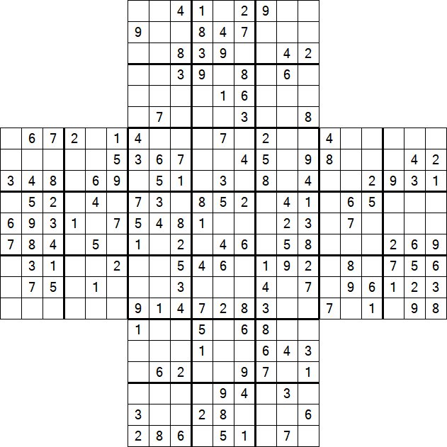 Cross Sudoku - Medium