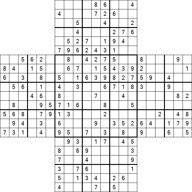 Cross Sudoku - Medium