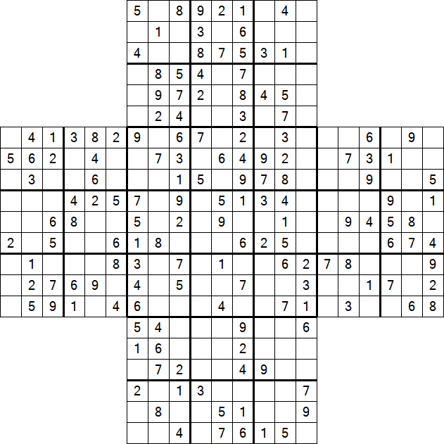 Cross Sudoku - Medium