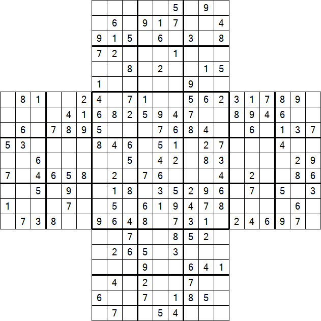 Cross Sudoku - Medium