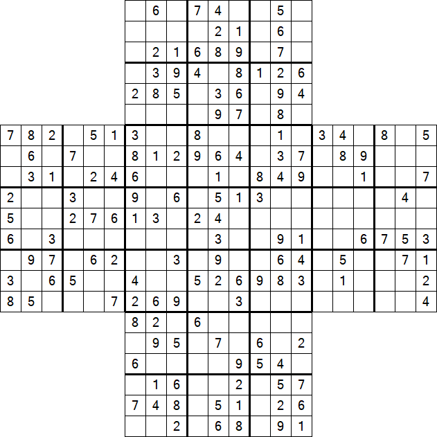 Cross Sudoku - Medium