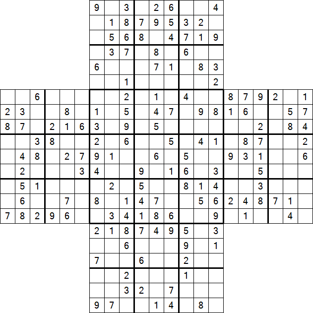 Cross Sudoku - Medium