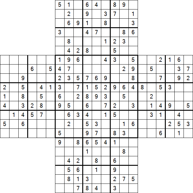 Cross Sudoku - Medium