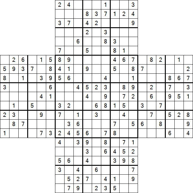 Cross Sudoku - Medium