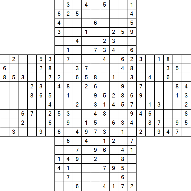 Cross Sudoku - Medium