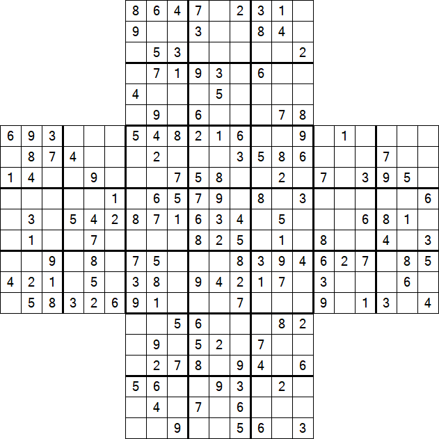 Cross Sudoku - Medium