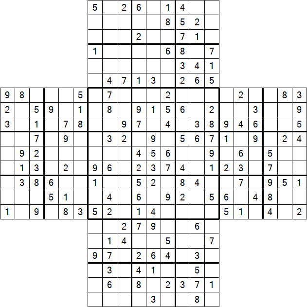 Cross Sudoku - Medium