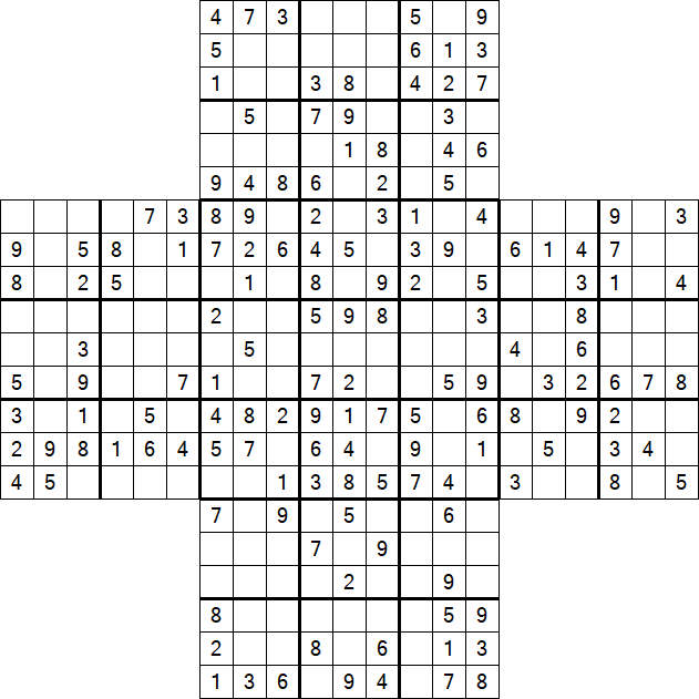 Cross Sudoku - Medium