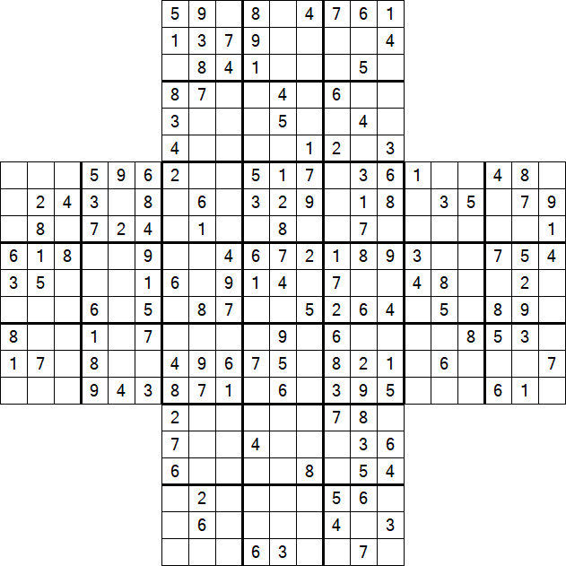 Cross Sudoku - Medium