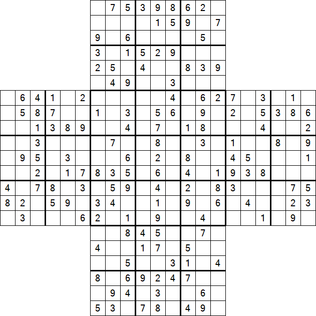 Cross Sudoku - Medium