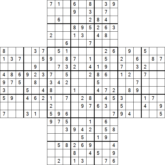 Cross Sudoku - Medium