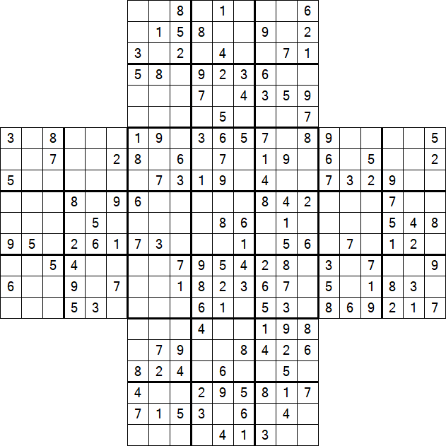 Cross Sudoku - Medium
