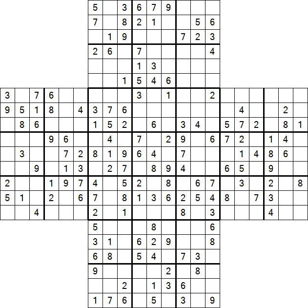 Cross Sudoku - Medium