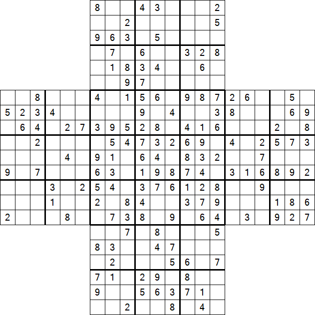Cross Sudoku - Medium