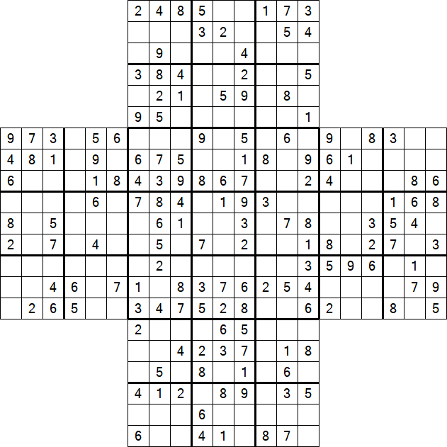 Cross Sudoku - Medium