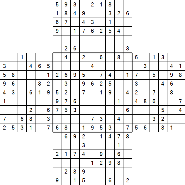 Cross Sudoku - Medium