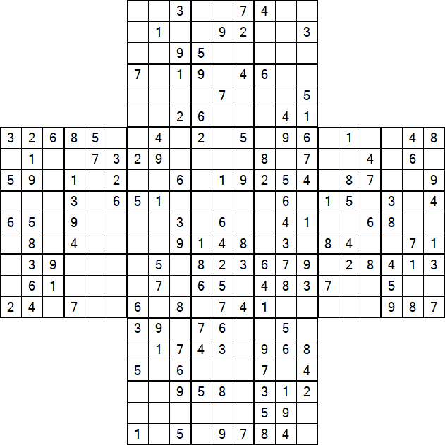 Cross Sudoku - Medium