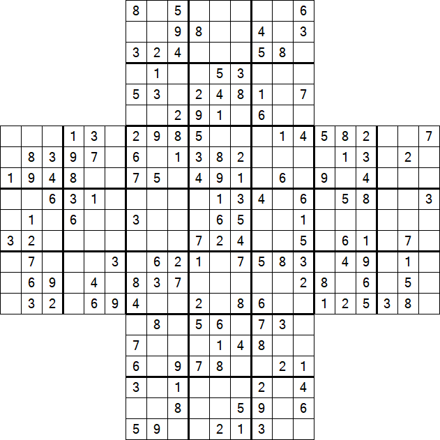 Cross Sudoku - Medium