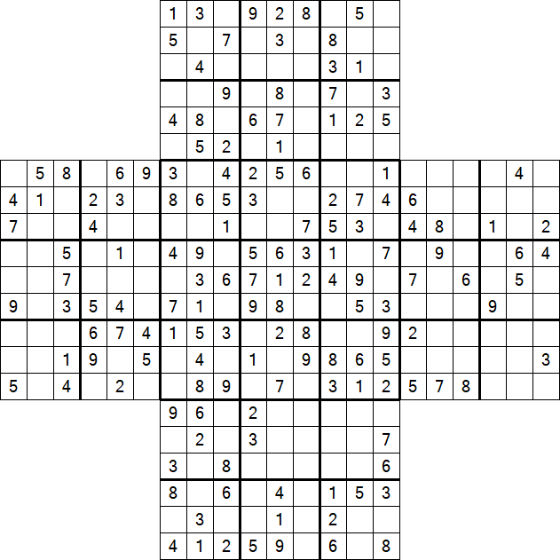 Cross Sudoku - Medium
