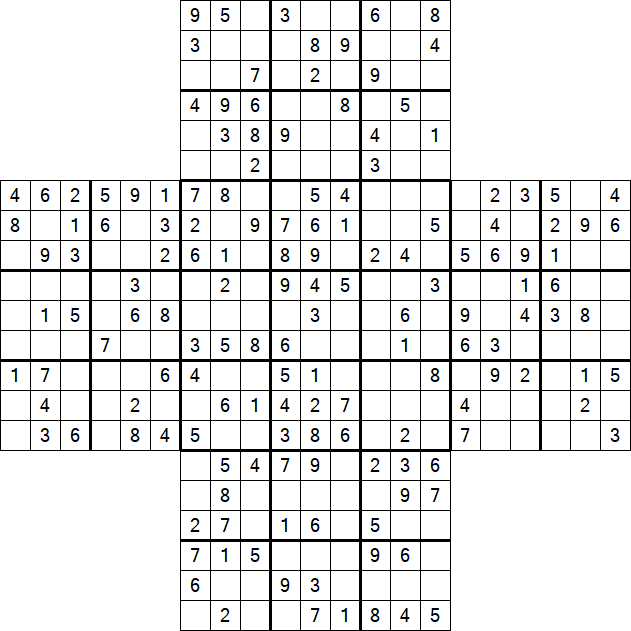 Cross Sudoku - Medium