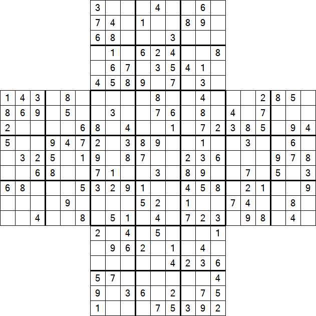 Cross Sudoku - Medium