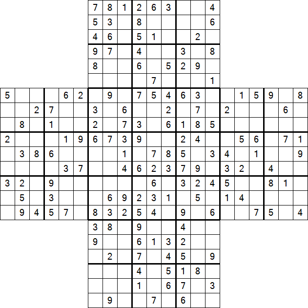 Cross Sudoku - Medium