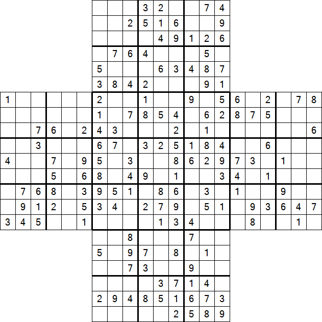 Cross Sudoku - Medium