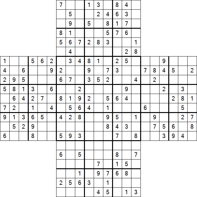 Cross Sudoku - Medium