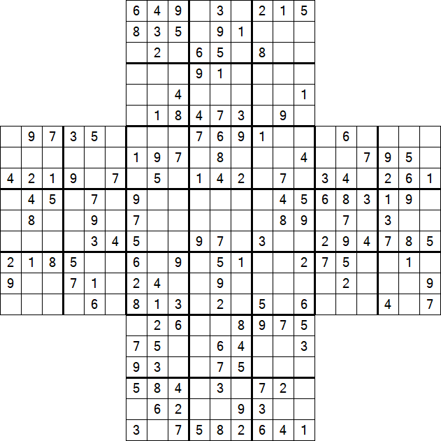 Cross Sudoku - Medium
