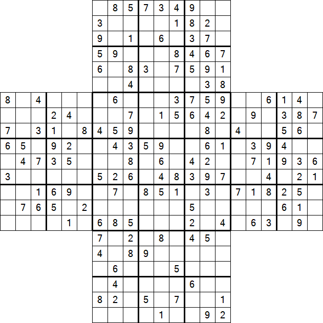 Cross Sudoku - Medium