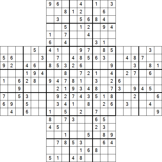 Cross Sudoku - Medium