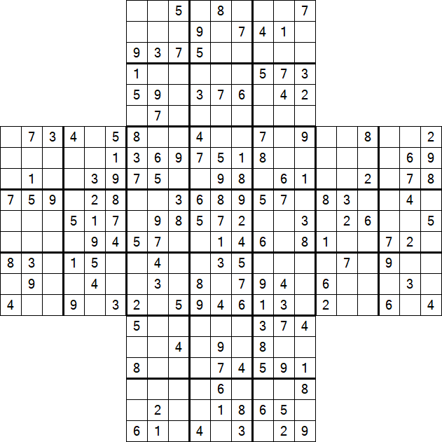 Cross Sudoku - Medium