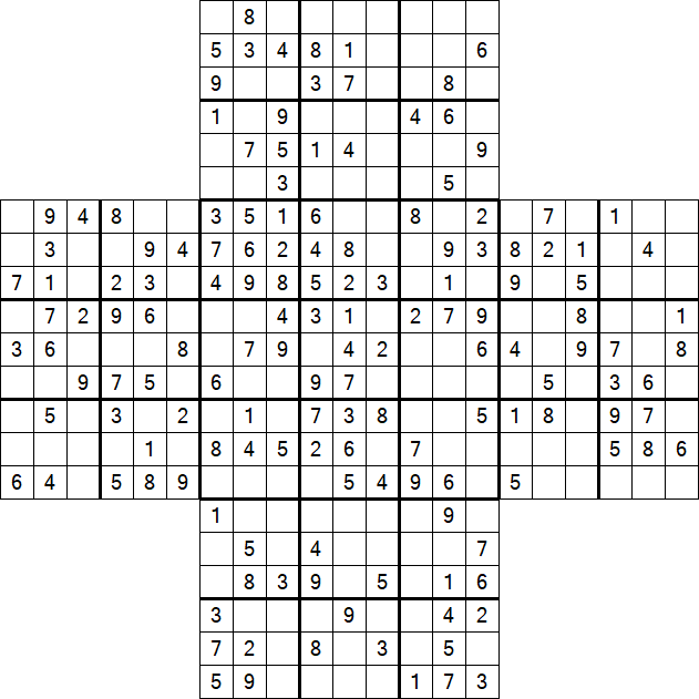 Cross Sudoku - Medium
