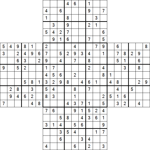 Cross Sudoku - Medium