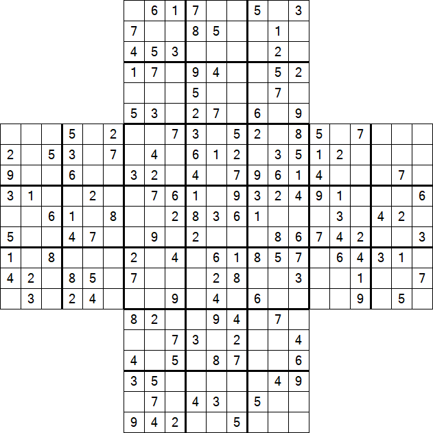 Cross Sudoku - Medium