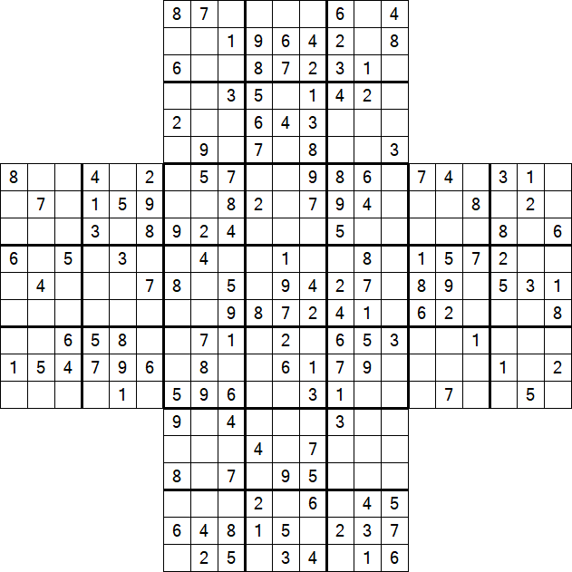 Cross Sudoku - Medium