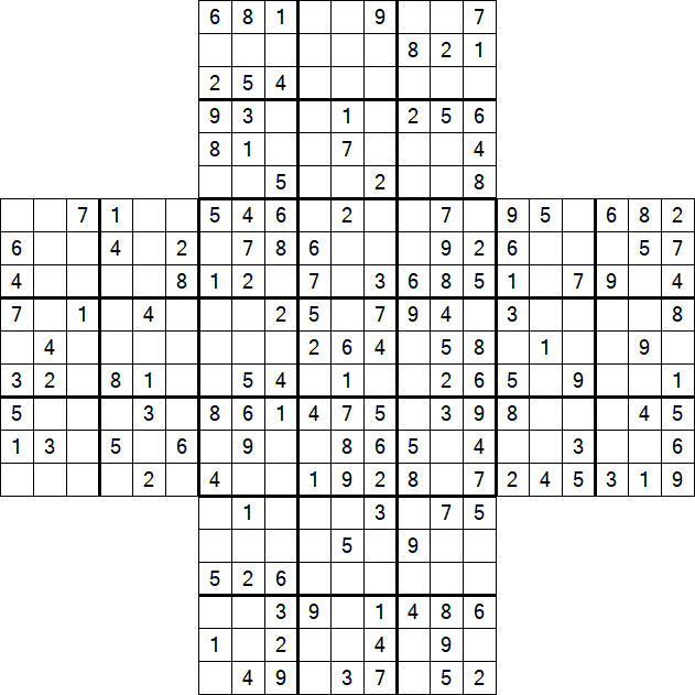Cross Sudoku - Medium