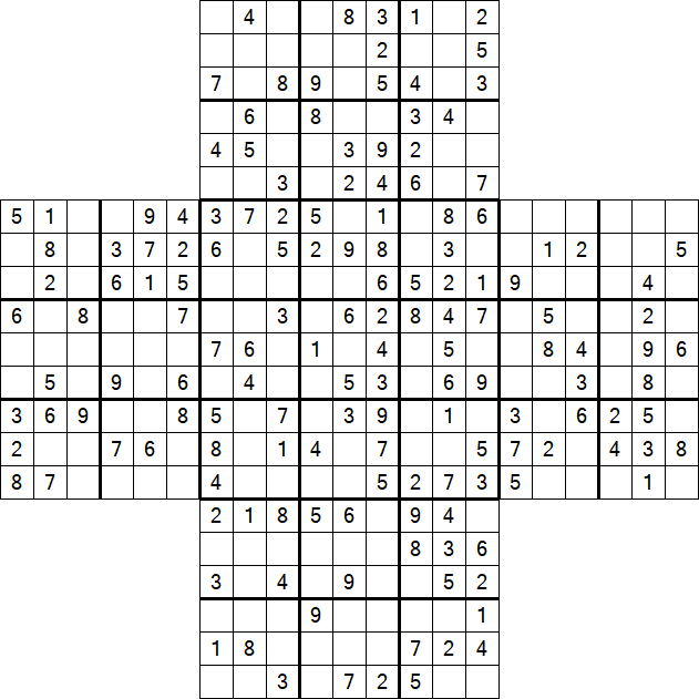 Cross Sudoku - Medium