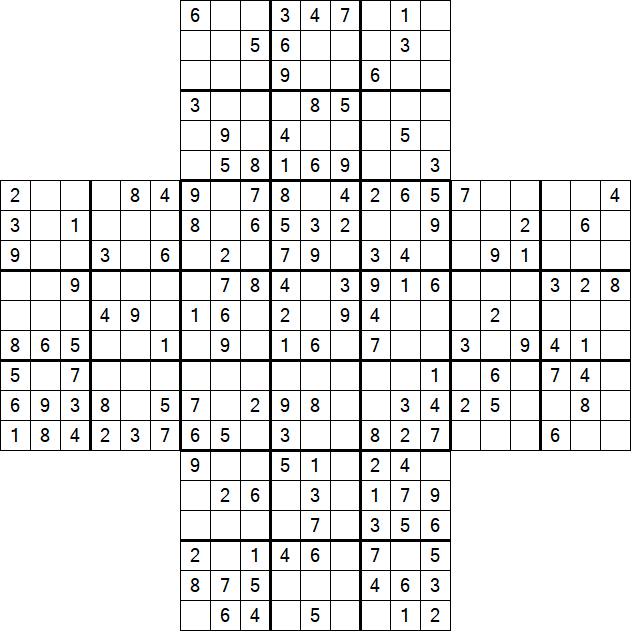 Cross Sudoku - Medium