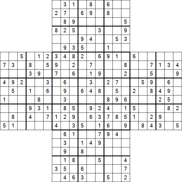 Cross Sudoku - Medium
