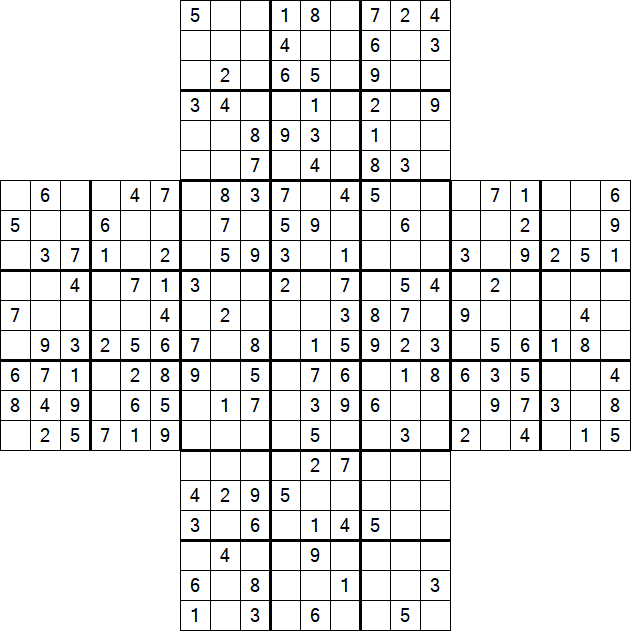 Cross Sudoku - Medium