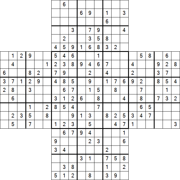 Cross Sudoku - Médio