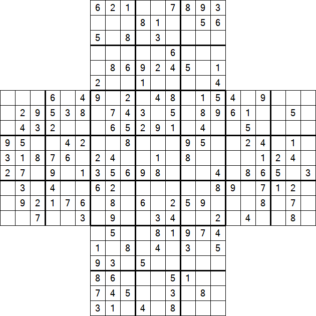 Cross Sudoku - Medium