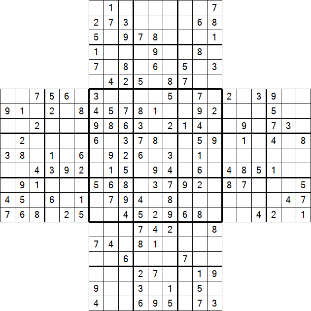Cross Sudoku - Medium