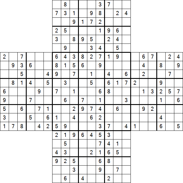 Cross Sudoku - Medium